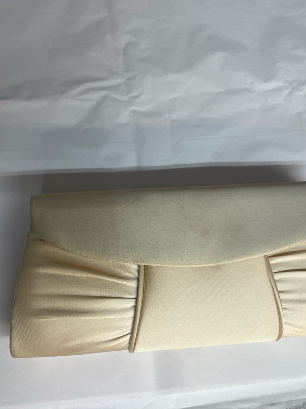 La Regale Cream Satin Evening Clutch
